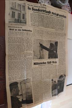 alte Zeitungsseite  Der Stoßtrupp 1941 - Sonderurlaub in Warschau